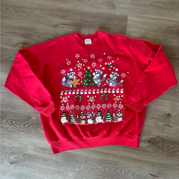 Sweaters - Vintage Cats Holiday Christmas Crewneck Sweatshirt